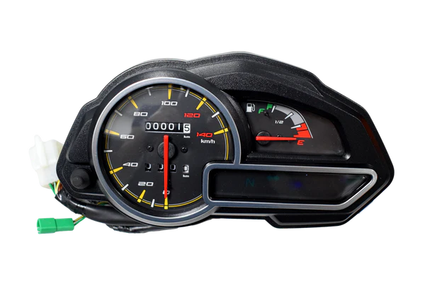 Velocímetro completo para moto Bajaj Discover 125ST y 150ST repuesto original PA402422 frente.