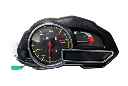Velocímetro completo para moto Bajaj Discover 125ST y 150ST repuesto original PA402422 frente.