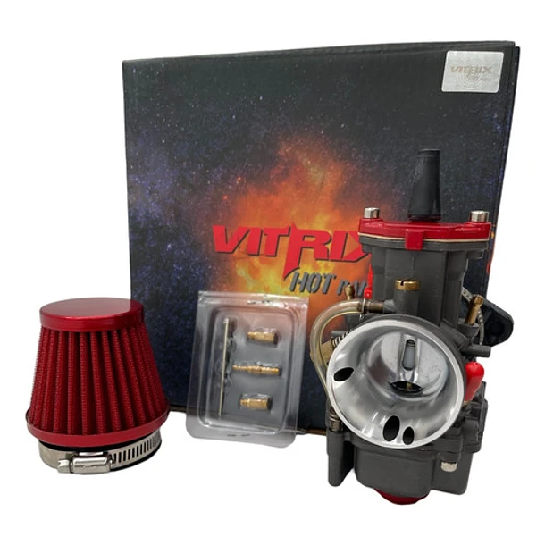 Carburador PWK 28mm cortina plana Vitrix modificado para alto desempeño referencia VU40042 - Electromotors